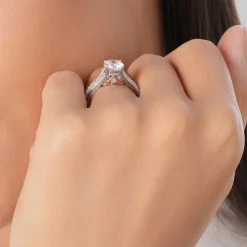 Enchanted Star Lab Grown Diamond 14K Gold Aurora Double Shank Engagement Ring