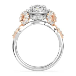 Enchanted Star Lab Grown Diamond 14K Gold Snow White Halo Engagement Ring