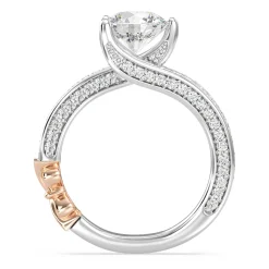 Enchanted Star Lab Grown Diamond 14K Gold Snow White Tapered Shank Engagement Ring