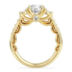 Enchanted Star Lab Grown Diamond 14K Gold Cinderella Three Stone Engagement Ring