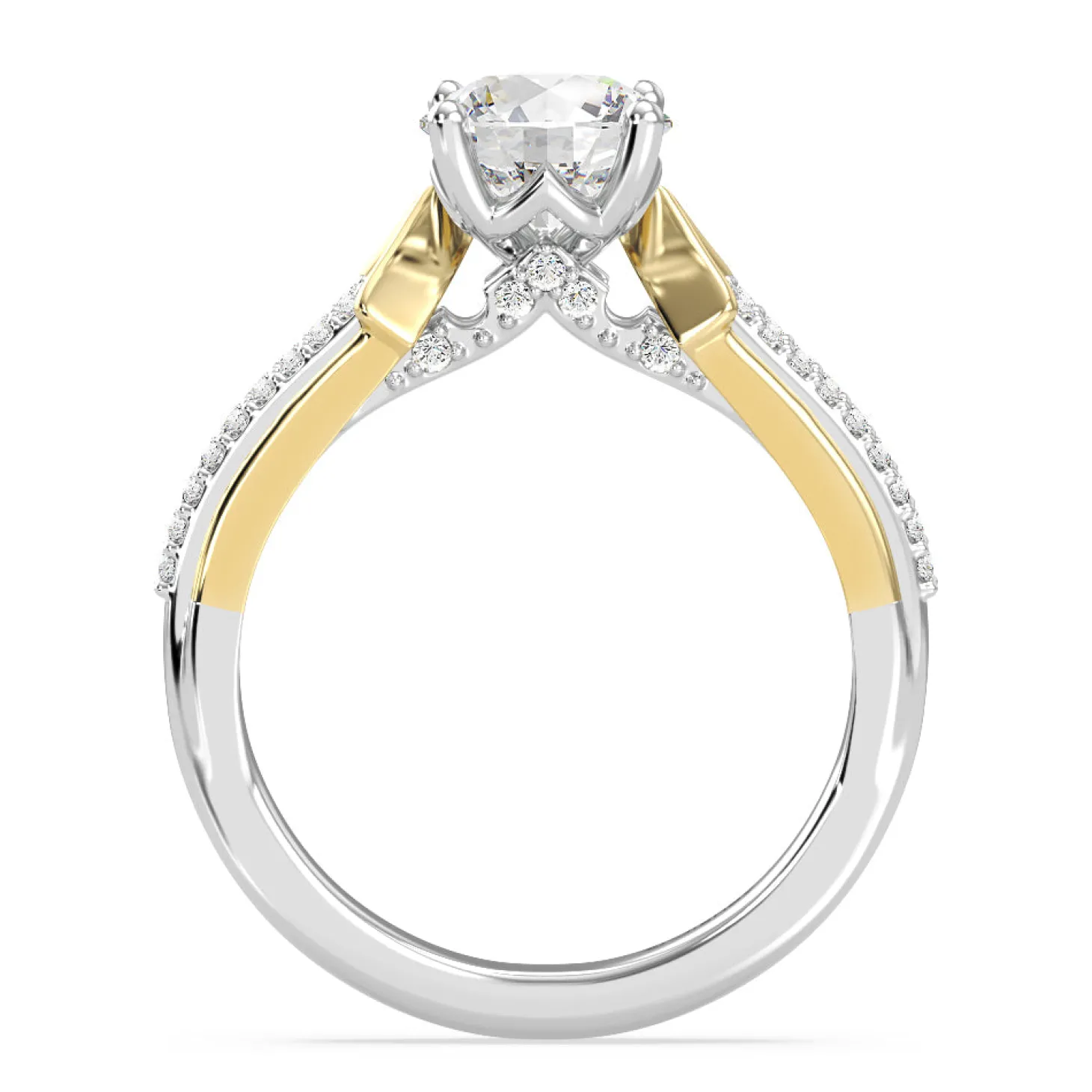 Enchanted Star Lab Grown Diamond 14K Gold Aurora Split Shank Engagement Ring