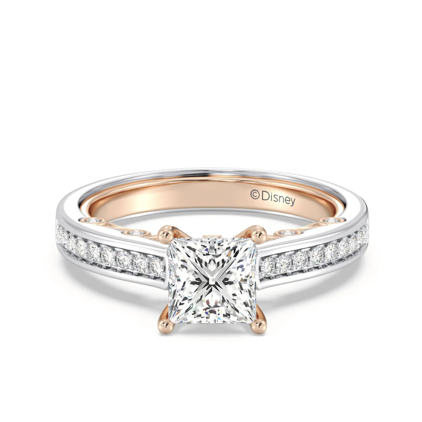Enchanted Star Lab Grown Diamond 14K Gold Snow White Bow Engagement Ring Set
