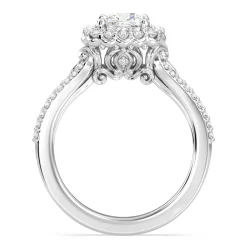 Enchanted Star Lab Grown Diamond 14K Gold Cinderella Split Shank Halo Engagement Ring