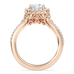 Enchanted Star Lab Grown Diamond 14K Gold Cinderella Split Shank Halo Engagement Ring