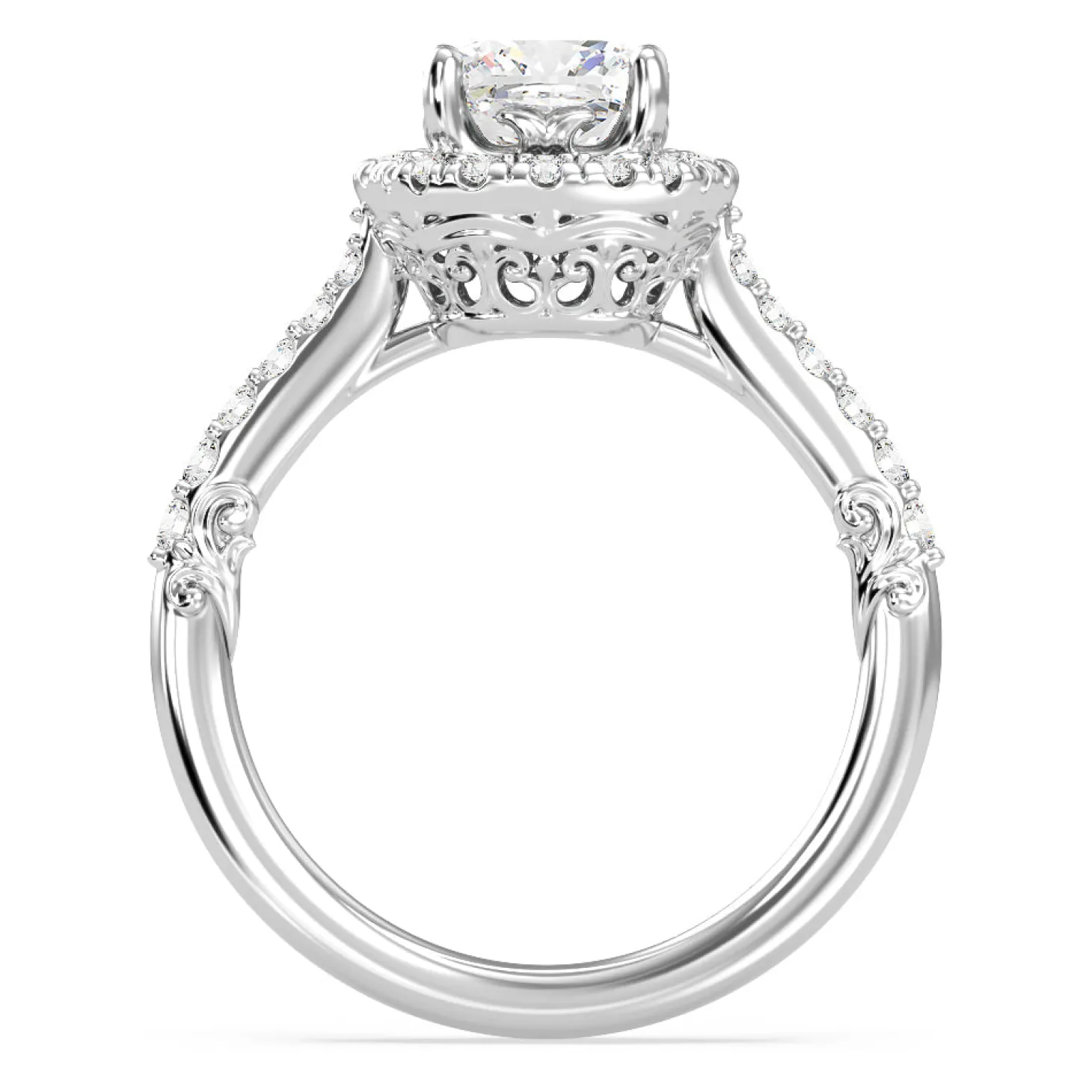Enchanted Star Lab Grown Diamond 14K Gold Aurora Halo Engagement Ring