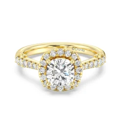 Enchanted Star Lab Grown Diamond 14K Gold Aurora Halo Engagement Ring