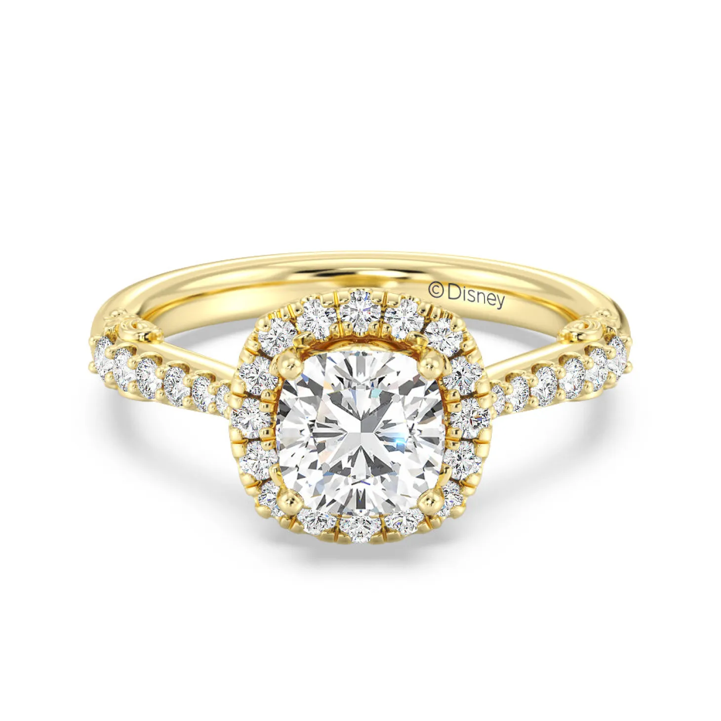 Enchanted Star Lab Grown Diamond 14K Gold Aurora Halo Engagement Ring