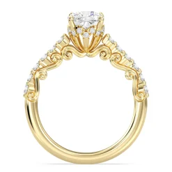 Enchanted Star Lab Grown Diamond 14K Gold Cinderella Filigree Engagement Ring