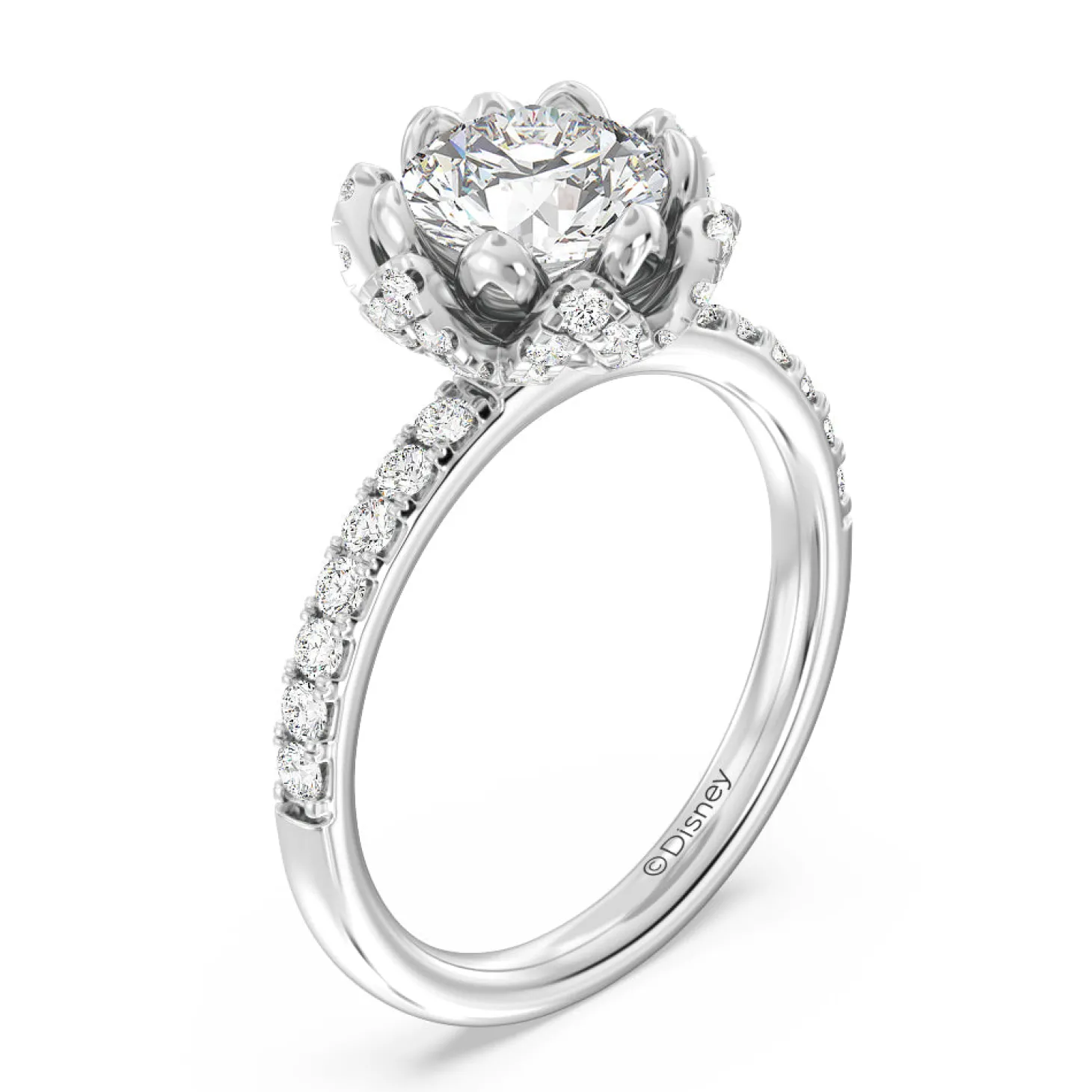 Enchanted Star Lab Grown Diamond 14K Gold Tiana Water Lily Engagement Ring
