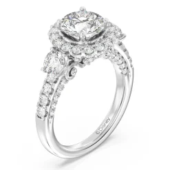 Enchanted Star Lab Grown Diamond 14K Gold Cinderella Side Stone Engagement Ring