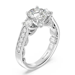 Enchanted Star Lab Grown Diamond 14K Gold Cinderella Three Stone Engagement Ring