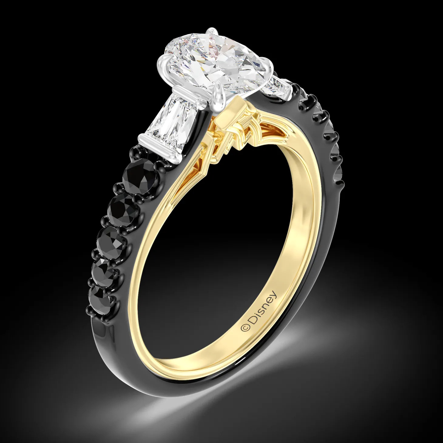 Enchanted Star Lab Grown Diamond 14K Gold Evil Queen Two Tone Engagement Ring