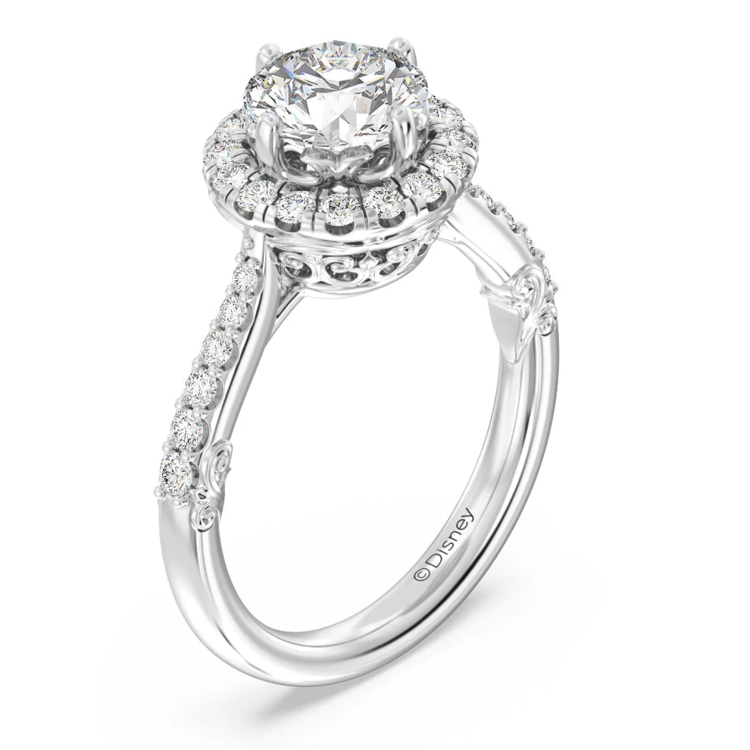Enchanted Star Lab Grown Diamond 14K Gold Aurora Halo Engagement Ring