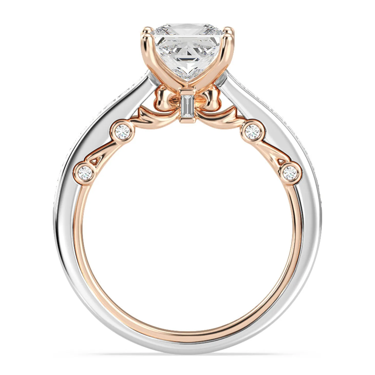 Enchanted Star Lab Grown Diamond 14K Gold Snow White Bow Engagement Ring Set