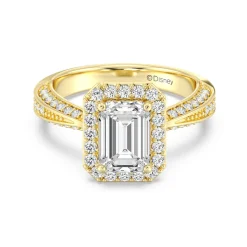 Enchanted Star Lab Grown Diamond 14K Gold Majestic Princess Tapered Shank Engagement Ring