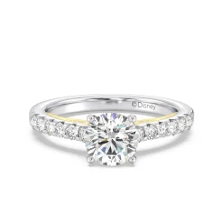Enchanted Star Lab Grown Diamond 14K Gold Aurora Single Row Pave Engagement Ring