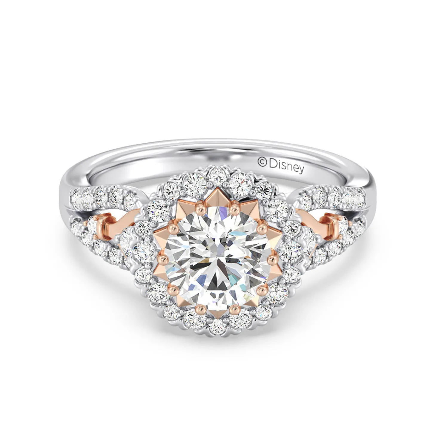 Enchanted Star Lab Grown Diamond 14K Gold Majestic Princess Halo Engagement Ring