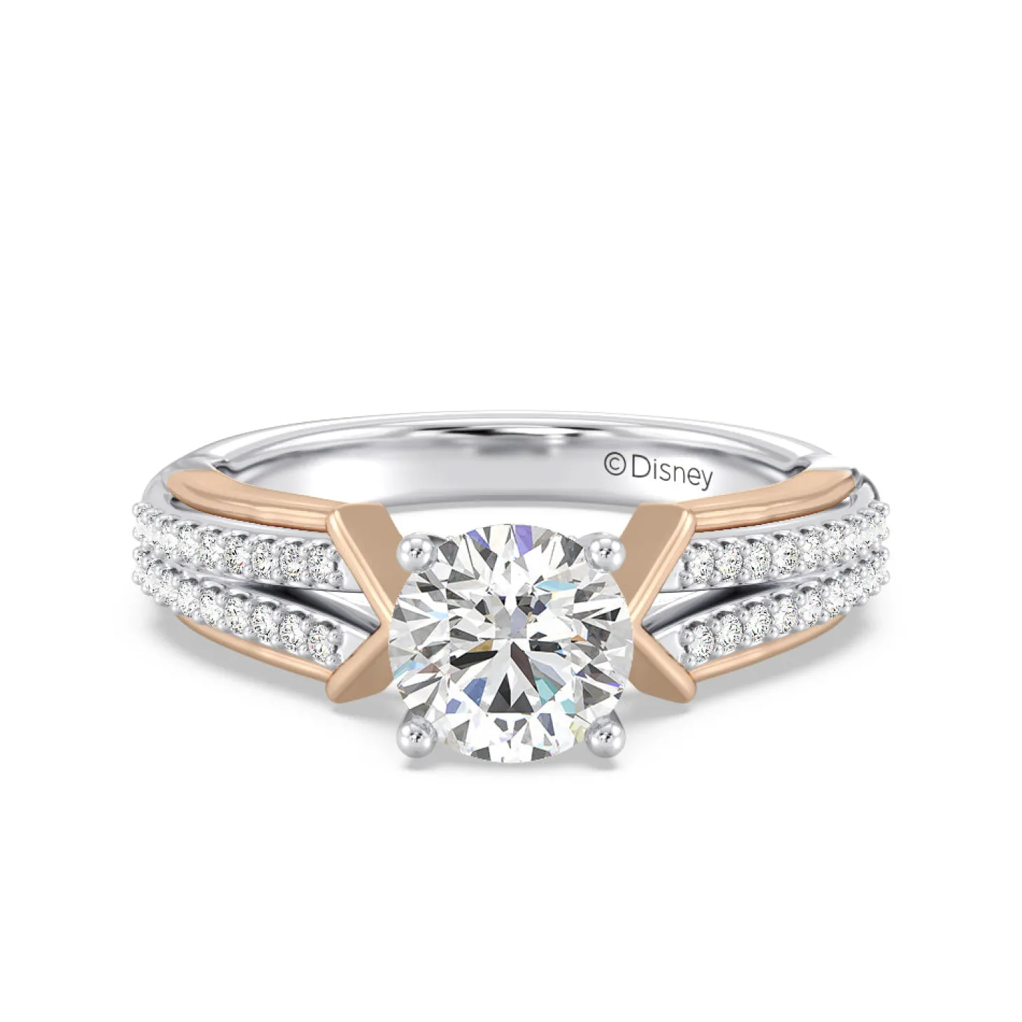 Enchanted Star Lab Grown Diamond 14K Gold Aurora Split Shank Engagement Ring