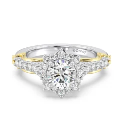 Enchanted Star Lab Grown Diamond 14K Gold Belle Halo Engagement Ring with Rose Gallery