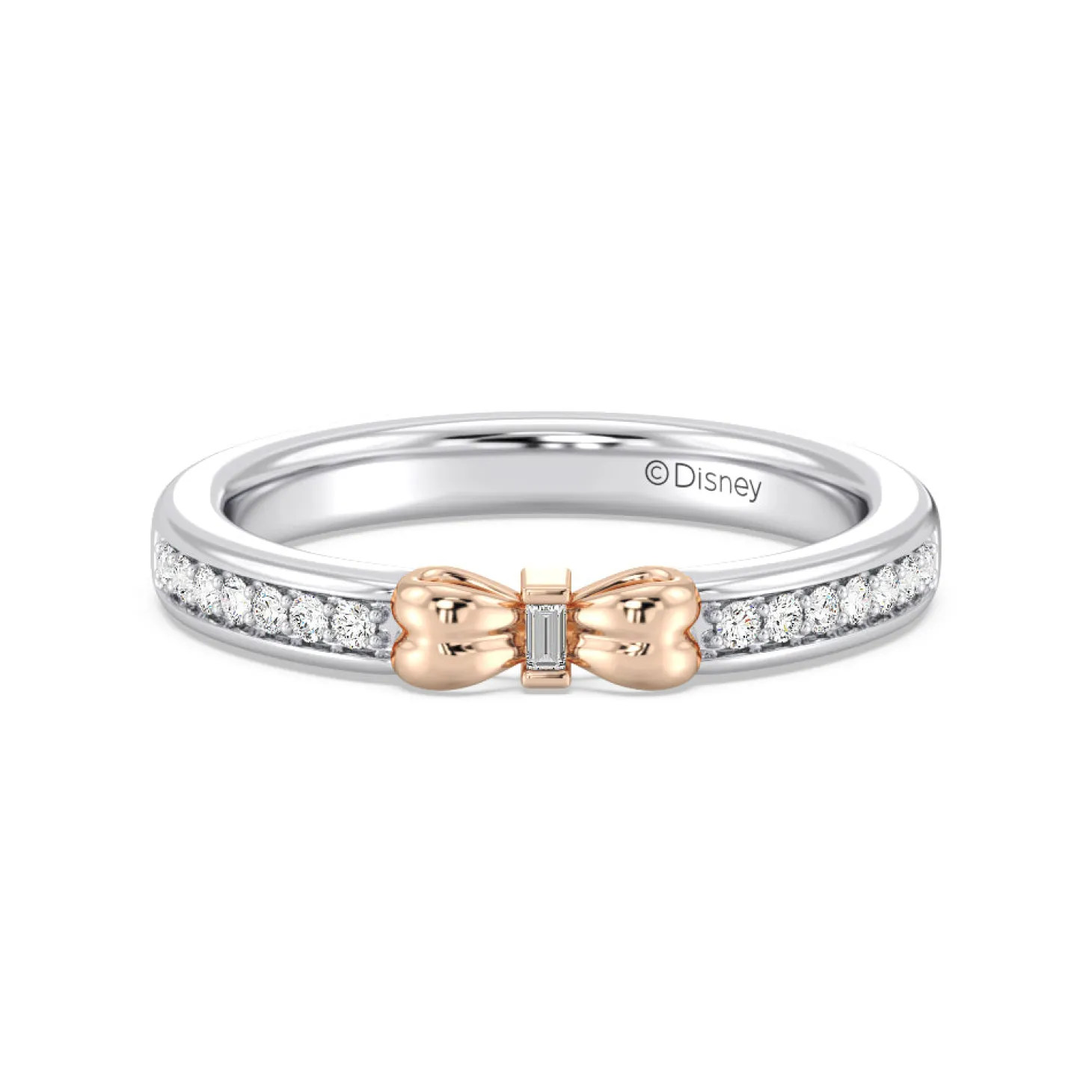 Enchanted Star Lab Grown Diamond 14K Gold Snow White Bow Engagement Ring Set