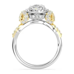 Enchanted Star Lab Grown Diamond 14K Gold Snow White Halo Engagement Ring