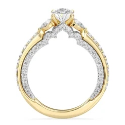 Enchanted Star Lab Grown Diamond 14K Gold Jasmine Three Stone Engagement Ring