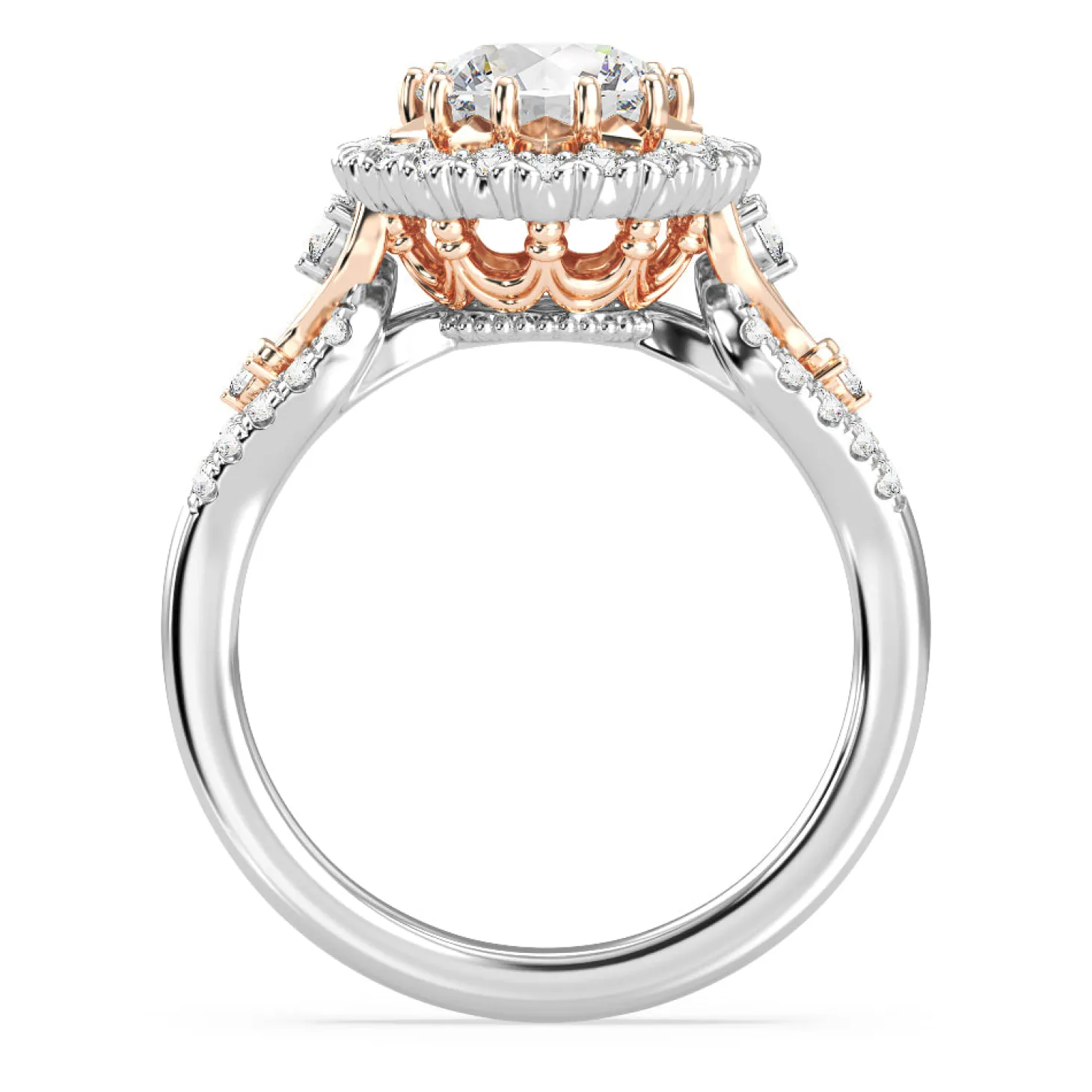 Enchanted Star Lab Grown Diamond 14K Gold Majestic Princess Halo Engagement Ring