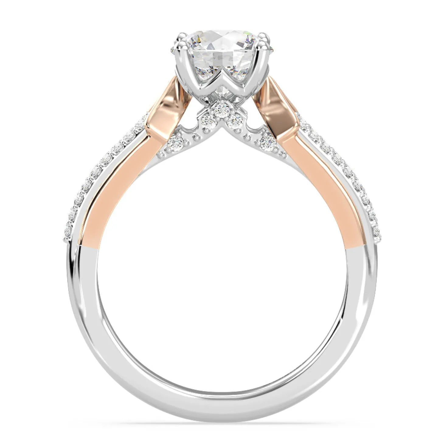 Enchanted Star Lab Grown Diamond 14K Gold Aurora Split Shank Engagement Ring