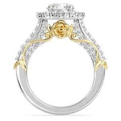 Enchanted Star Lab Grown Diamond 14K Gold Belle Halo Engagement Ring with Rose Gallery