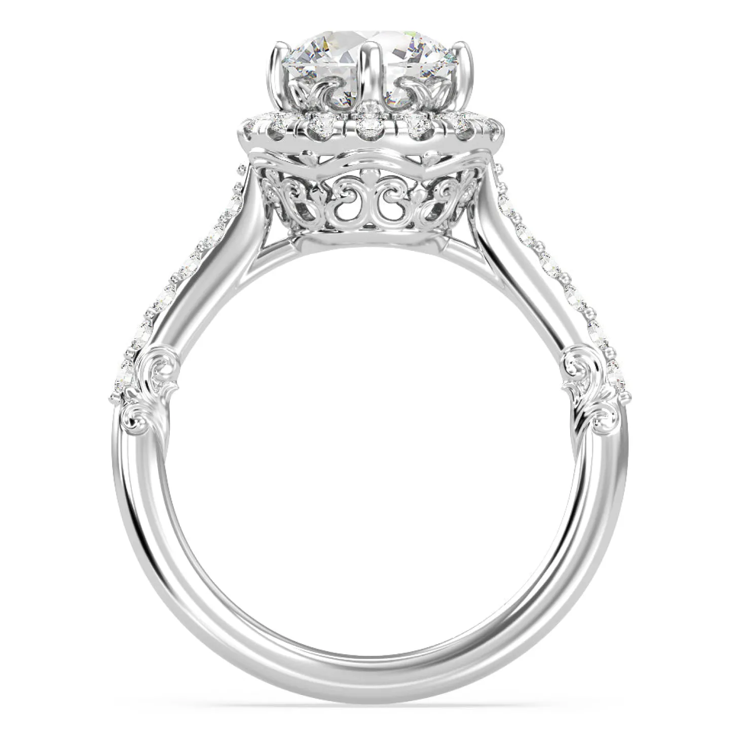 Enchanted Star Lab Grown Diamond 14K Gold Aurora Halo Engagement Ring