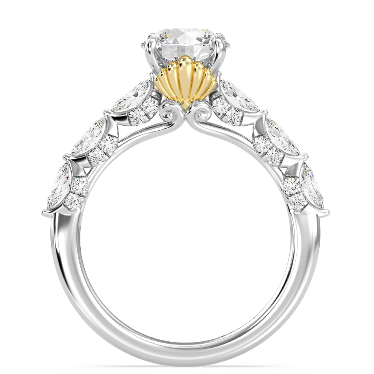 Enchanted Star Lab Grown Diamond 14K Gold Ariel Seashell Engagement Ring