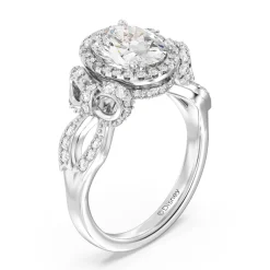 Enchanted Star Lab Grown Diamond 14K Gold Snow White Halo Engagement Ring