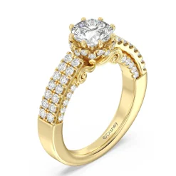 Enchanted Star Lab Grown Diamond 14K Gold Cinderella Double Shank Engagement Ring