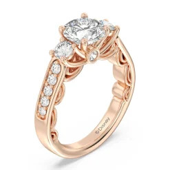 Enchanted Star Lab Grown Diamond 14K Gold Cinderella Three Stone Engagement Ring