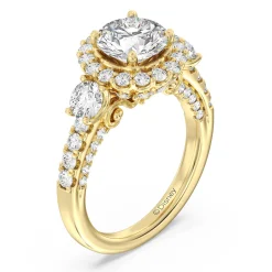 Enchanted Star Lab Grown Diamond 14K Gold Cinderella Side Stone Engagement Ring