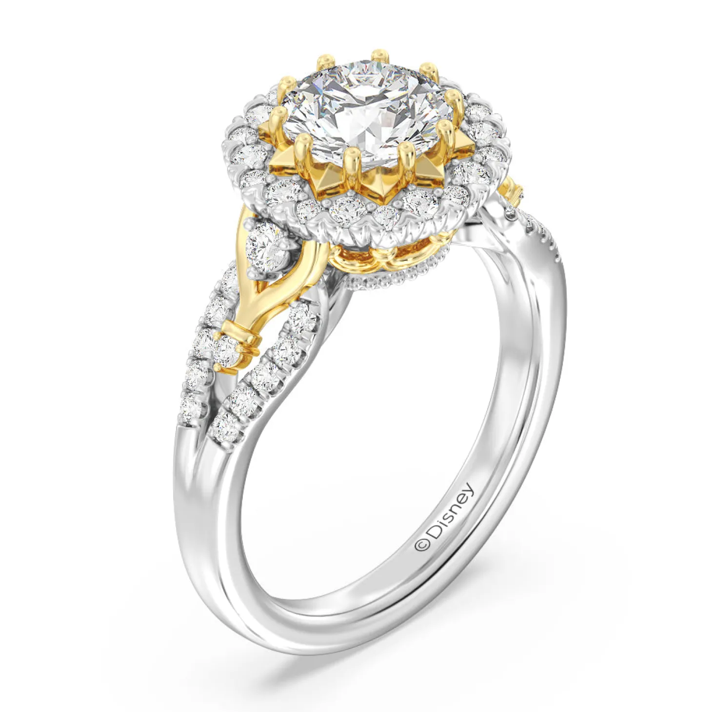 Enchanted Star Lab Grown Diamond 14K Gold Majestic Princess Halo Engagement Ring