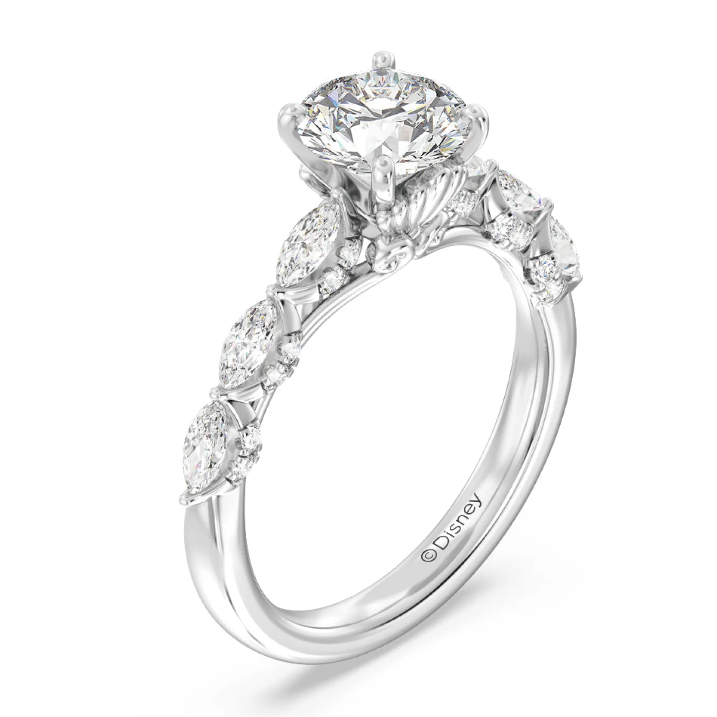 Enchanted Star Lab Grown Diamond 14K Gold Ariel Seashell Engagement Ring