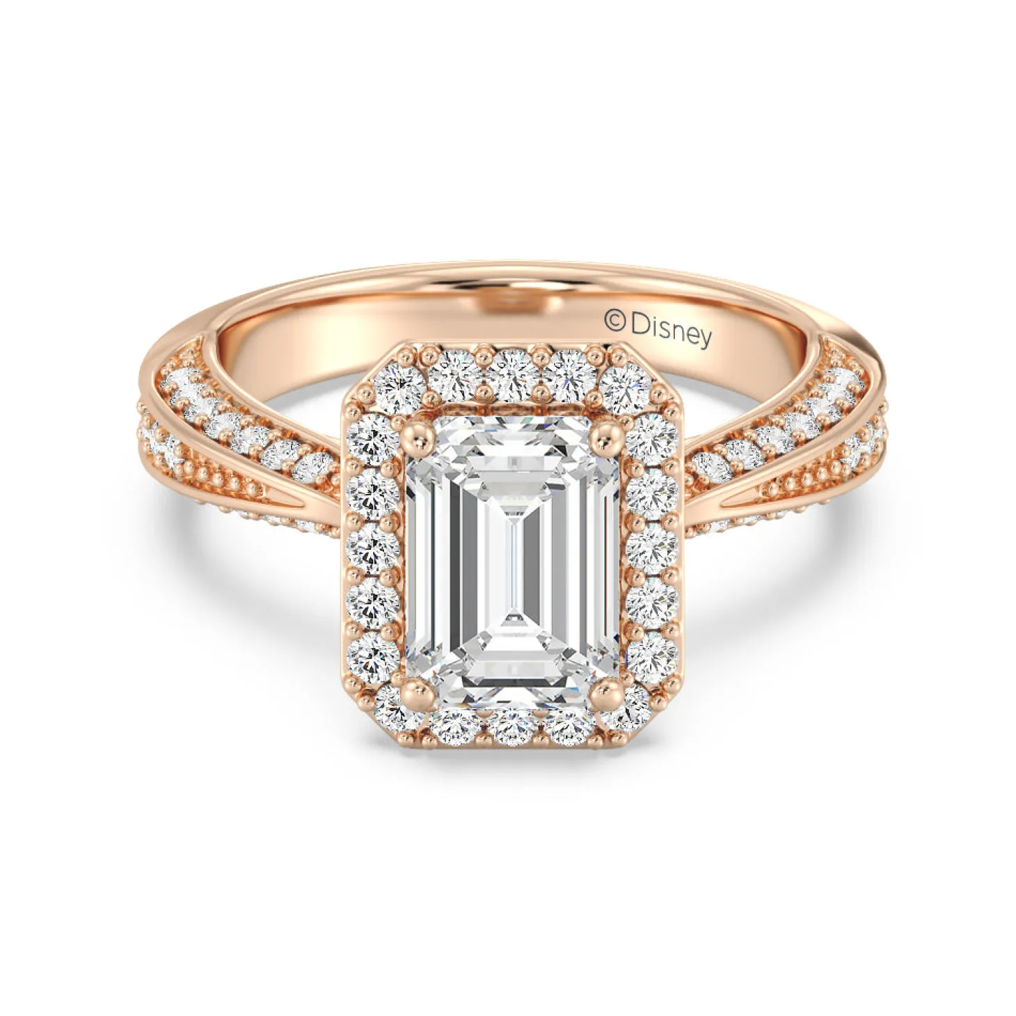 Enchanted Star Lab Grown Diamond 14K Gold Majestic Princess Tapered Shank Engagement Ring