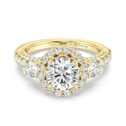 Enchanted Star Lab Grown Diamond 14K Gold Cinderella Side Stone Engagement Ring