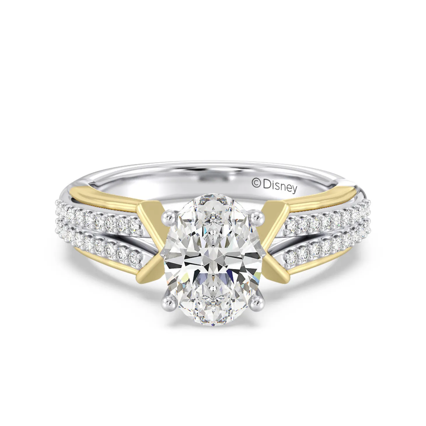Enchanted Star Lab Grown Diamond 14K Gold Aurora Split Shank Engagement Ring
