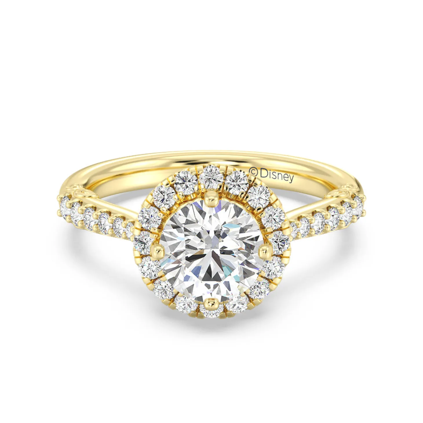 Enchanted Star Lab Grown Diamond 14K Gold Aurora Halo Engagement Ring