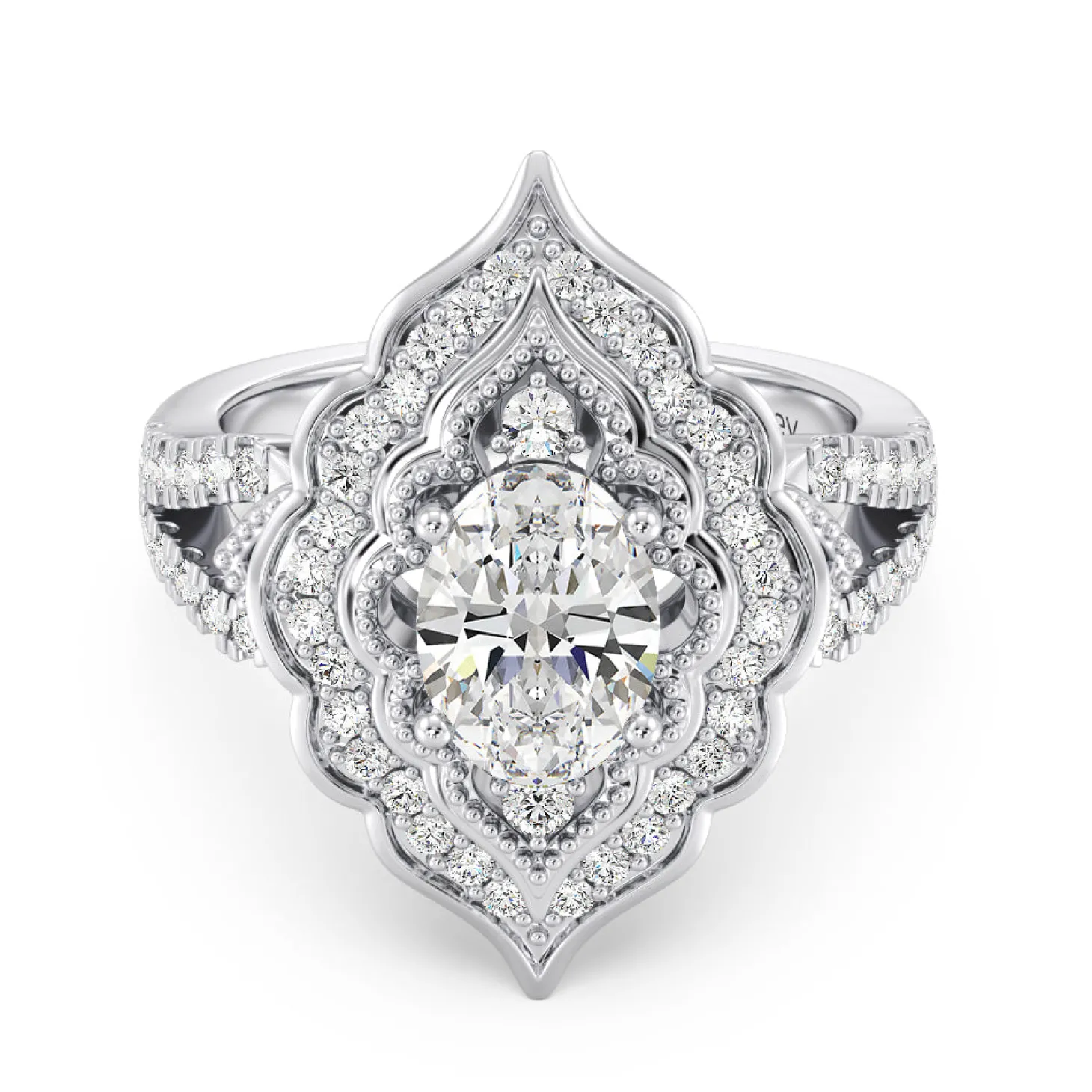 Enchanted Star Lab Grown Diamond Jasmine Arabesque Engagement Ring