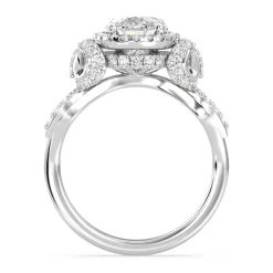 Enchanted Star Lab Grown Diamond 14K Gold Snow White Halo Engagement Ring