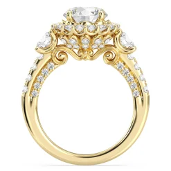Enchanted Star Lab Grown Diamond 14K Gold Cinderella Side Stone Engagement Ring