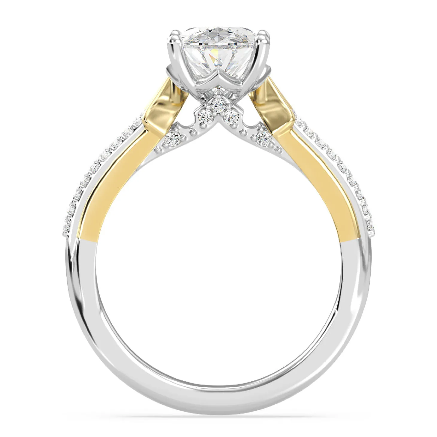 Enchanted Star Lab Grown Diamond 14K Gold Aurora Split Shank Engagement Ring