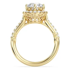 Enchanted Star Lab Grown Diamond 14K Gold Aurora Halo Engagement Ring