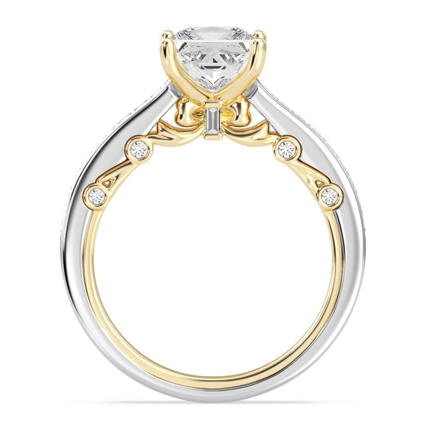 Enchanted Star Lab Grown Diamond 14K Gold Snow White Bow Engagement Ring Set