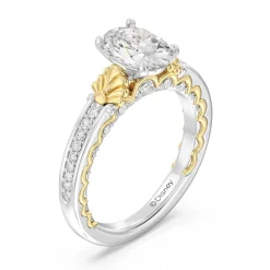 Enchanted Star Lab Grown Diamond 14K Gold Ariel Two-Tone In-Lay Engagement Ring