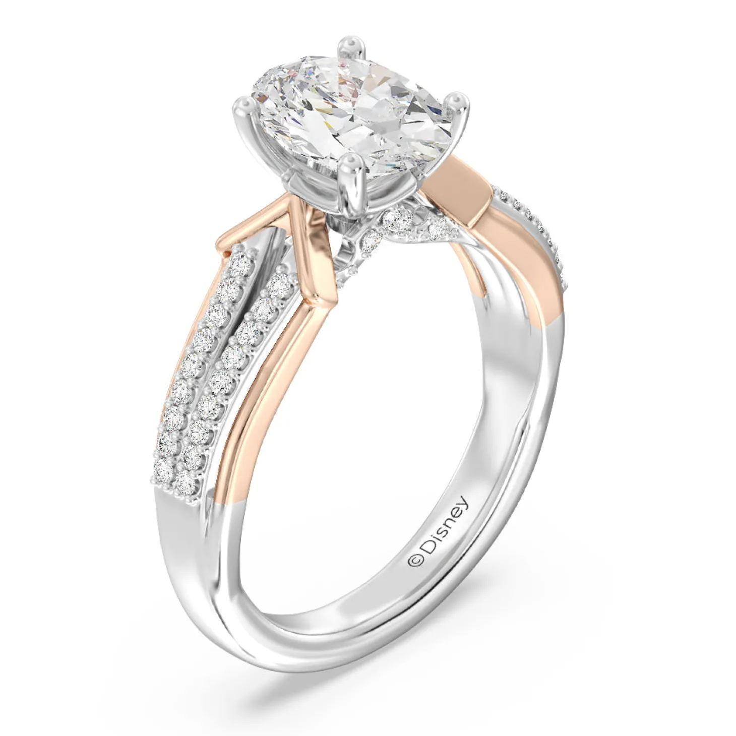 Enchanted Star Lab Grown Diamond 14K Gold Aurora Split Shank Engagement Ring