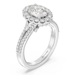 Enchanted Star Lab Grown Diamond 14K Gold Cinderella Split Shank Halo Engagement Ring